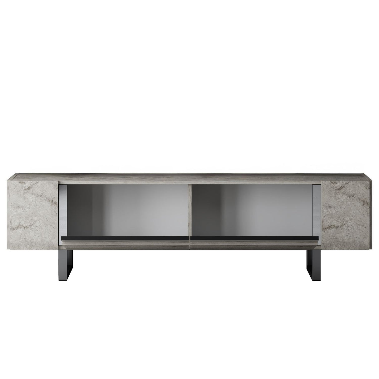 TV Cabinet Travertine Yildiz 180x50x30 - Silver Frame