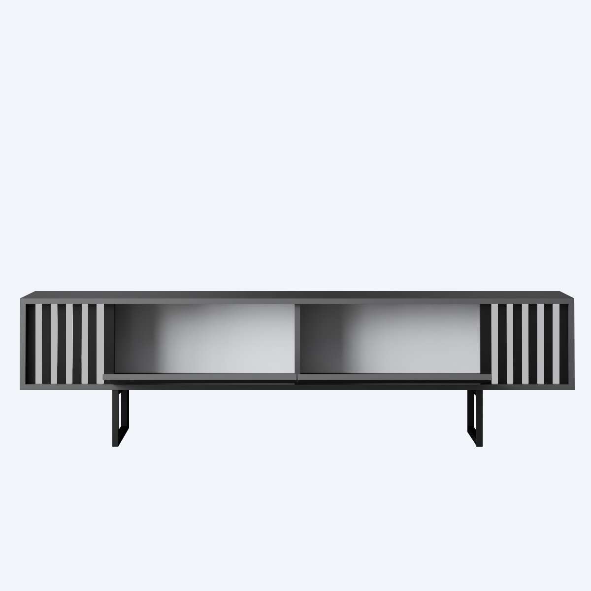 TV cabinet Anthracite Chrome Line 180x48x30 - Black frame