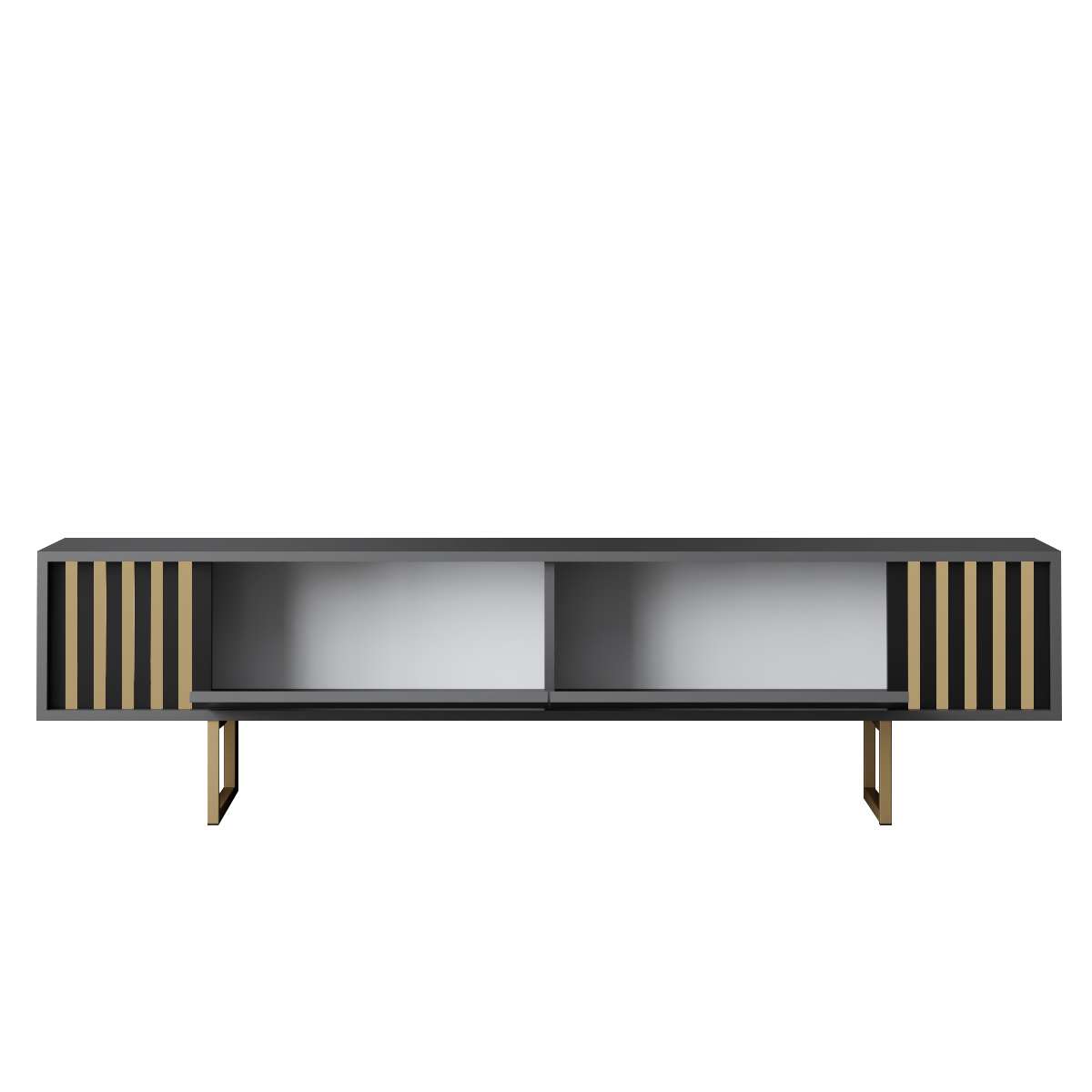 TV Furniture Anthracite Gold Line 180x48x30 - Gold Frame