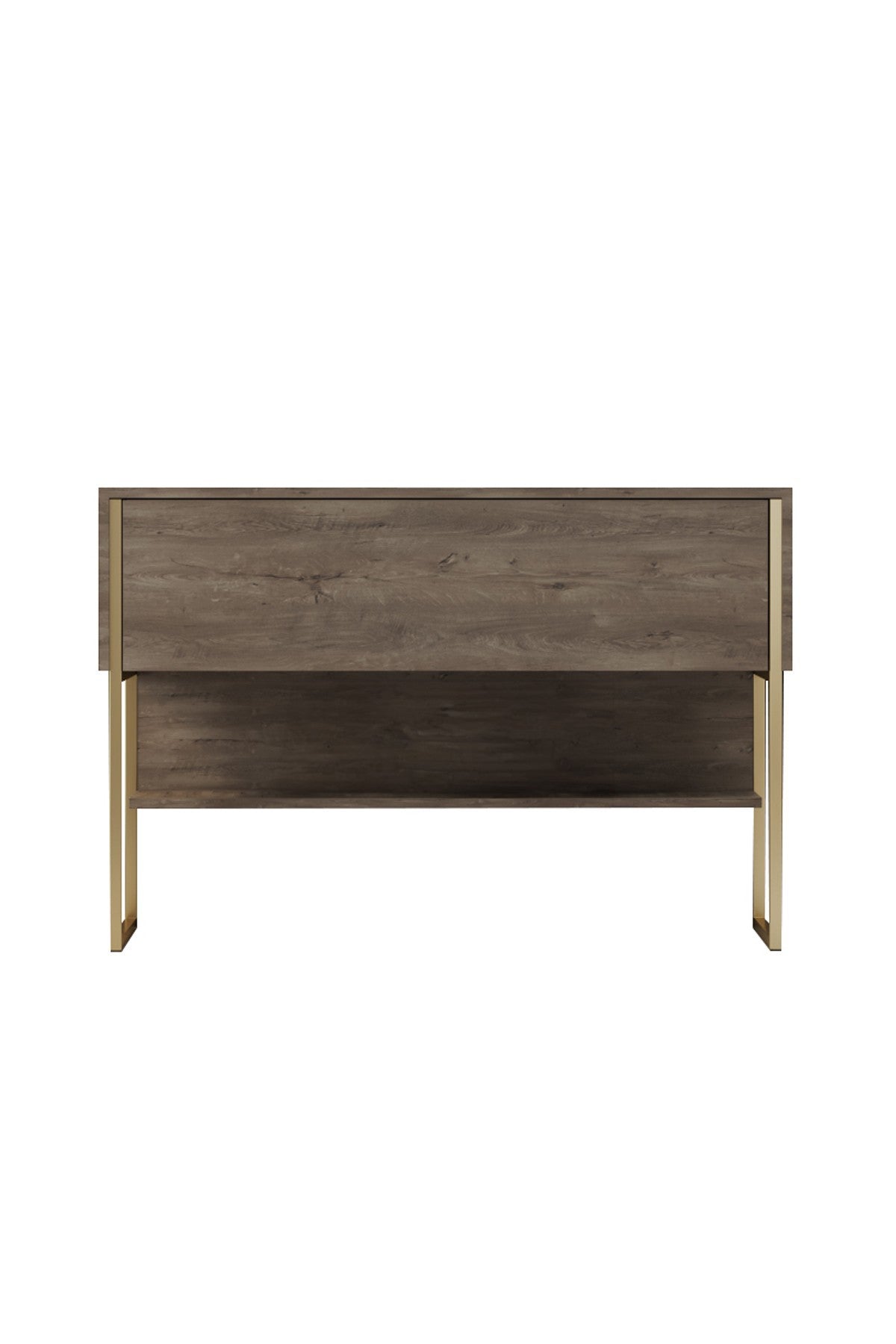 Modern Walnut Sideboard Luxury 120x80x30 - Golden Frame - One Compartment