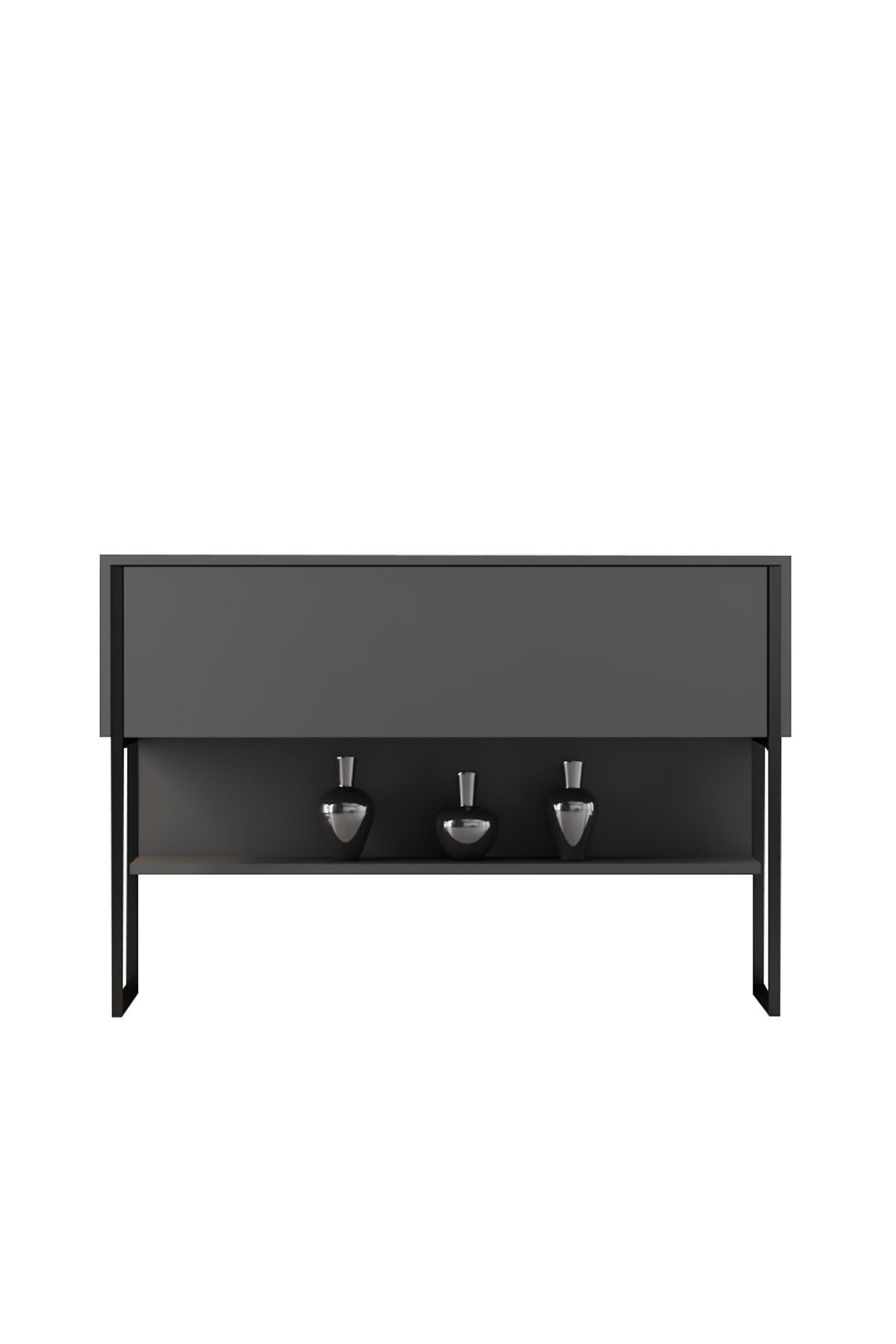 Modern Sideboard Anthracite Luxury 120x80x30 - Black Frame - One Compartment
