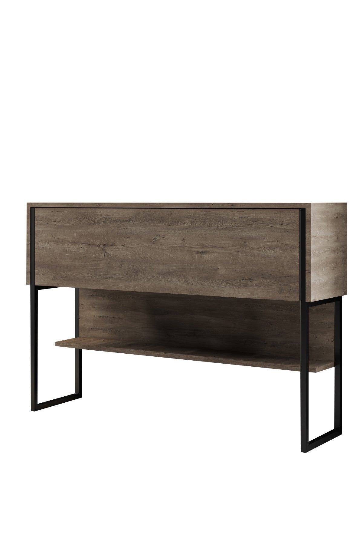 Modern Walnut Sideboard Luxury 120x80x30 - Black Frame - One Compartment
