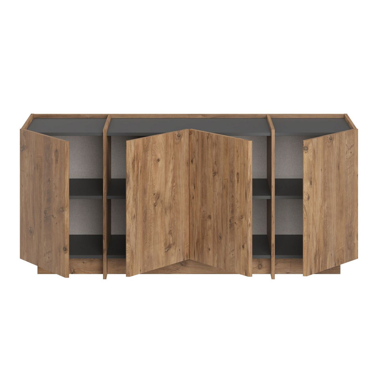 Dorma sidetable in eikenlook 180 cm Atlantic Pine en antraciet Melamine gecoat hout