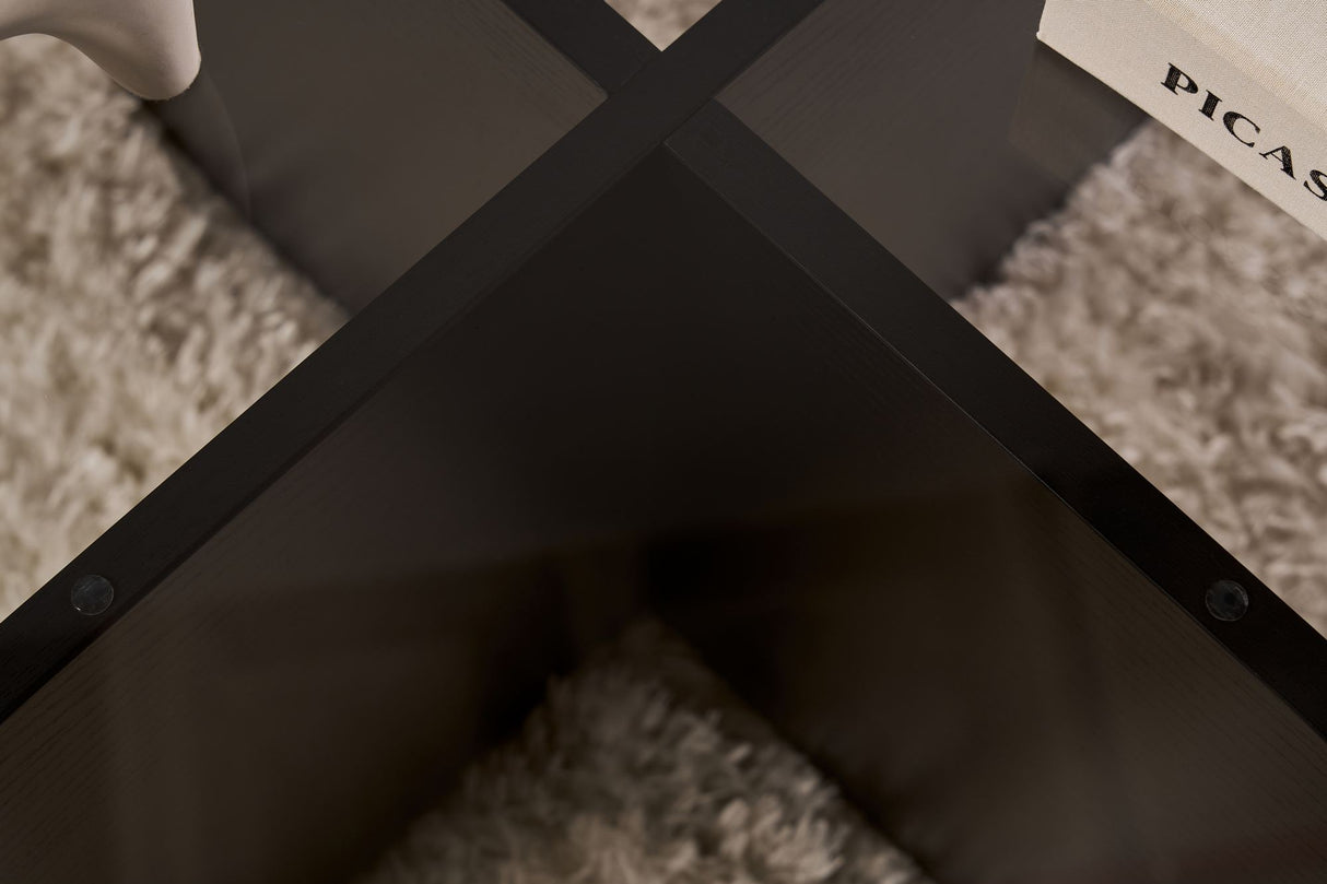 Aris Round Coffee Table 75 cm Tinted Glass - Black Base