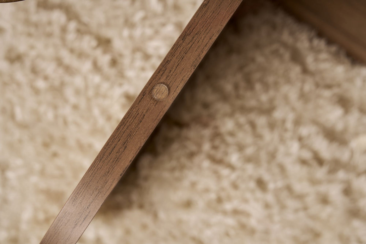 Round Coffee Table Glass Aris - Walnut Melamine Base