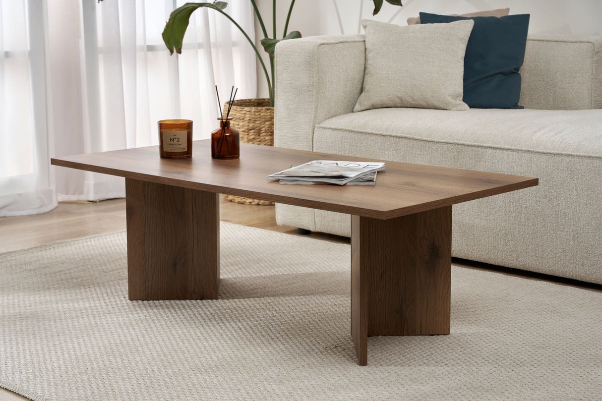 Living room table Sabin Walnut 119x60 cm Melamine