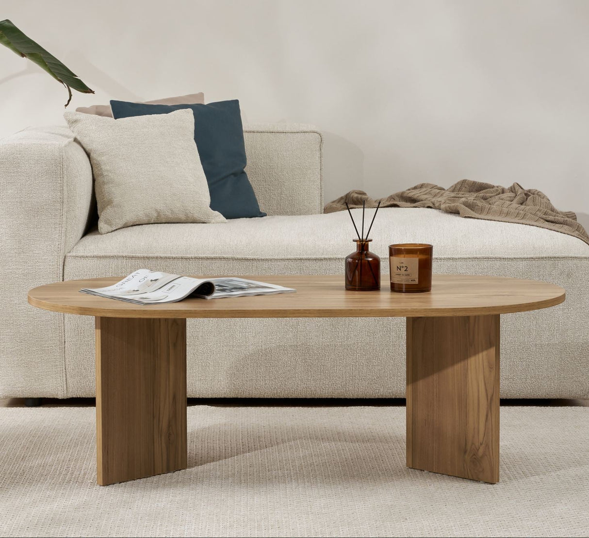 Sable Oak Melamine Coffee Table 119x60x40 cm