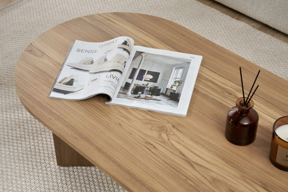 Sable Oak Melamine Coffee Table 119x60x40 cm