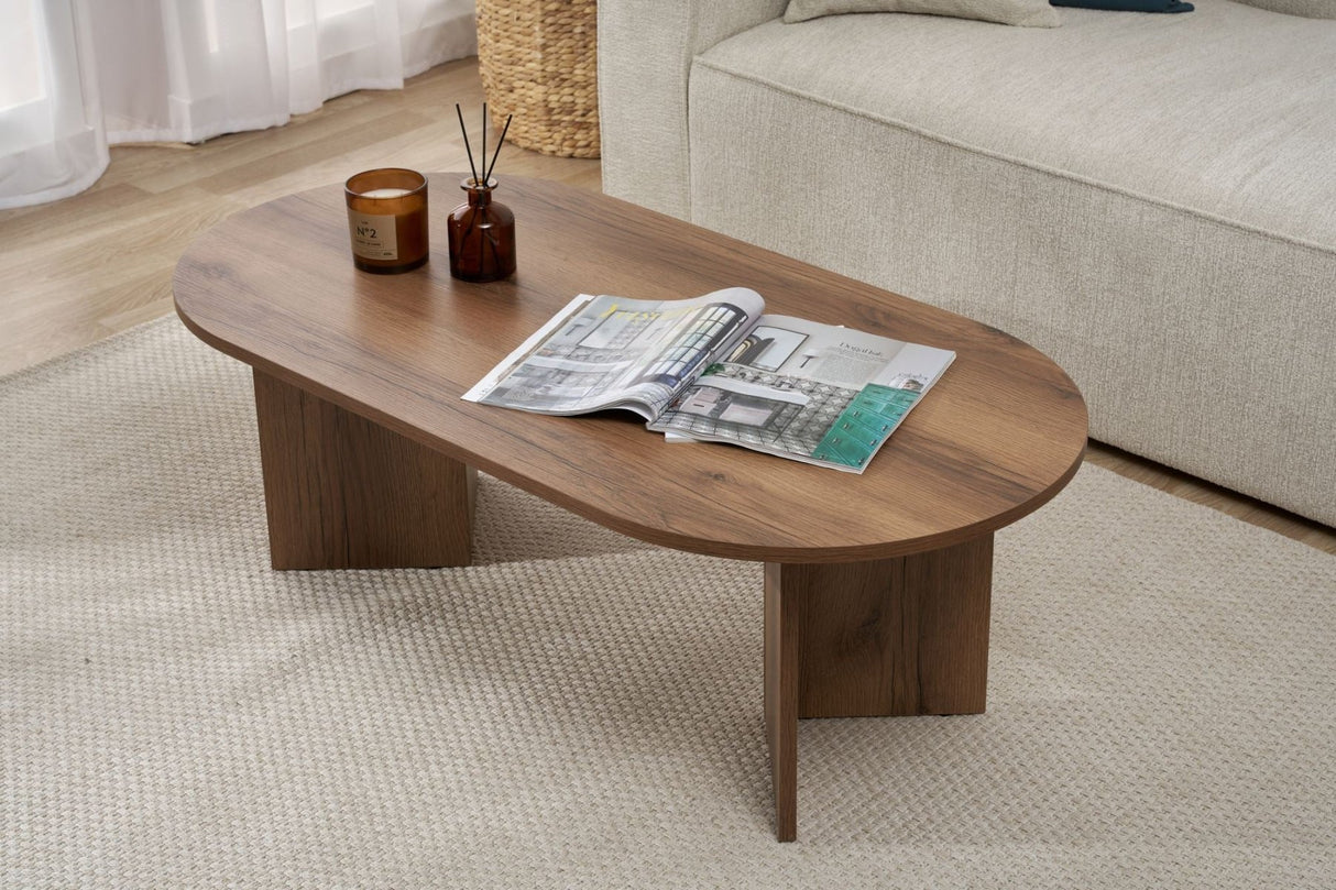 Sable Coffee Table Walnut 119x60 cm Walnut Melamine