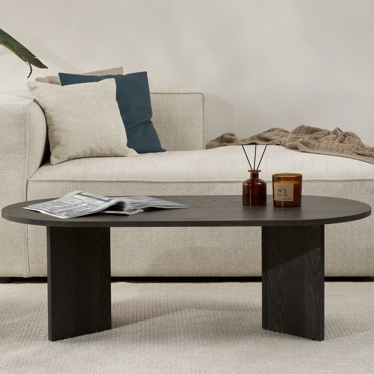 Sable Lumière Black Coffee Table 119x60 cm Melamine