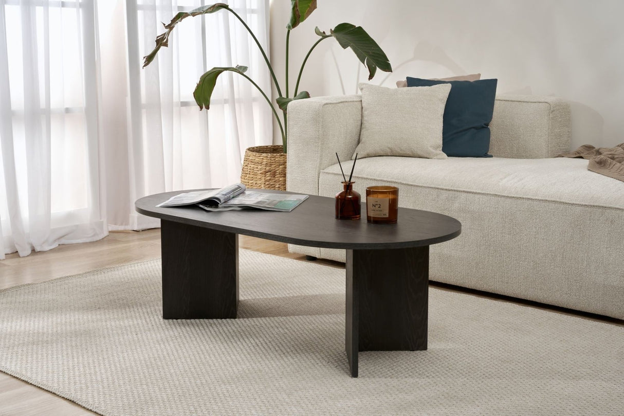 Sable Lumière Black Coffee Table 119x60 cm Melamine