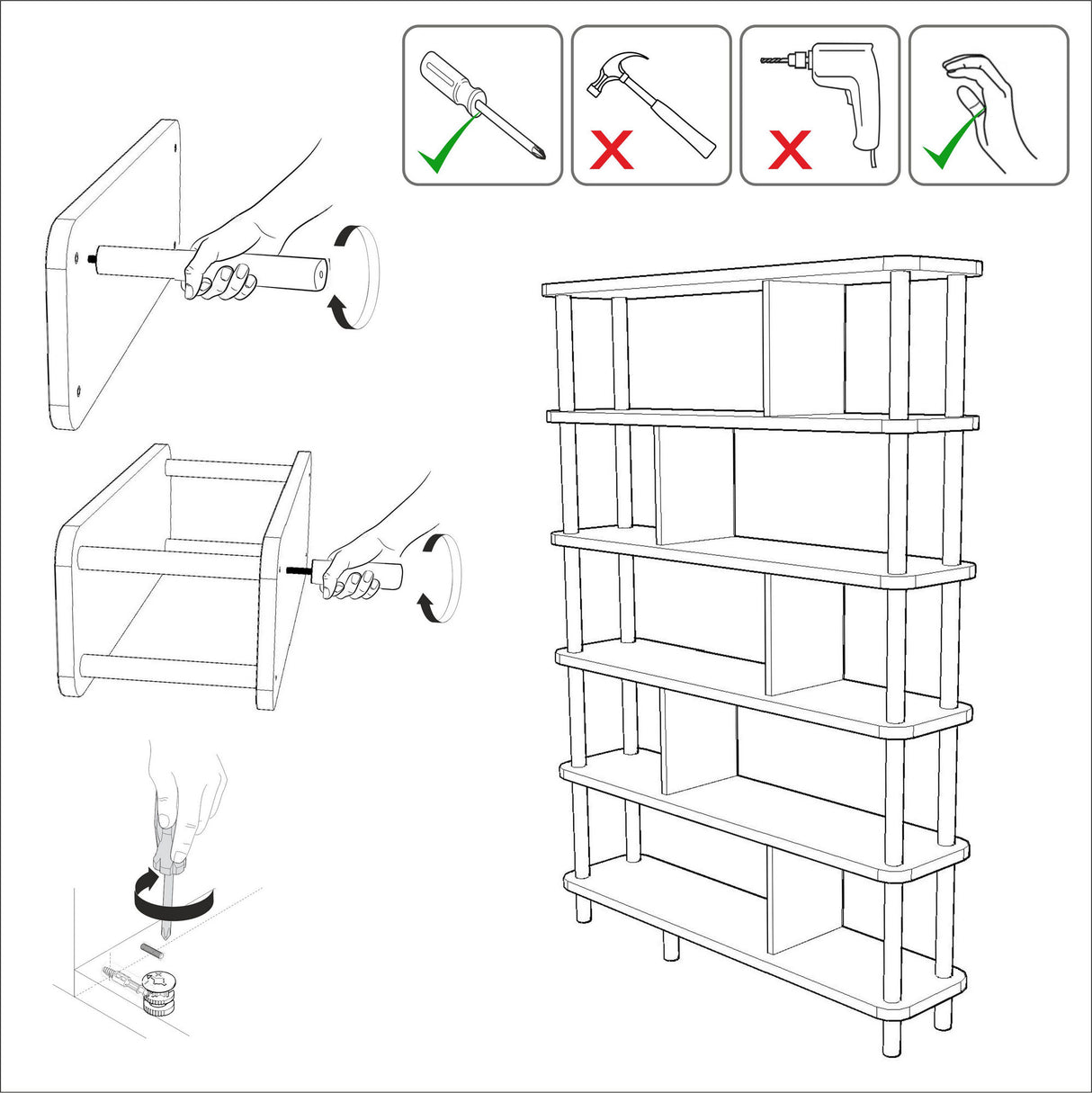 Boekenkasten - Japandi boekenkast dennenhout melamine Meta 120x168,5x28 cm - Dimehouse