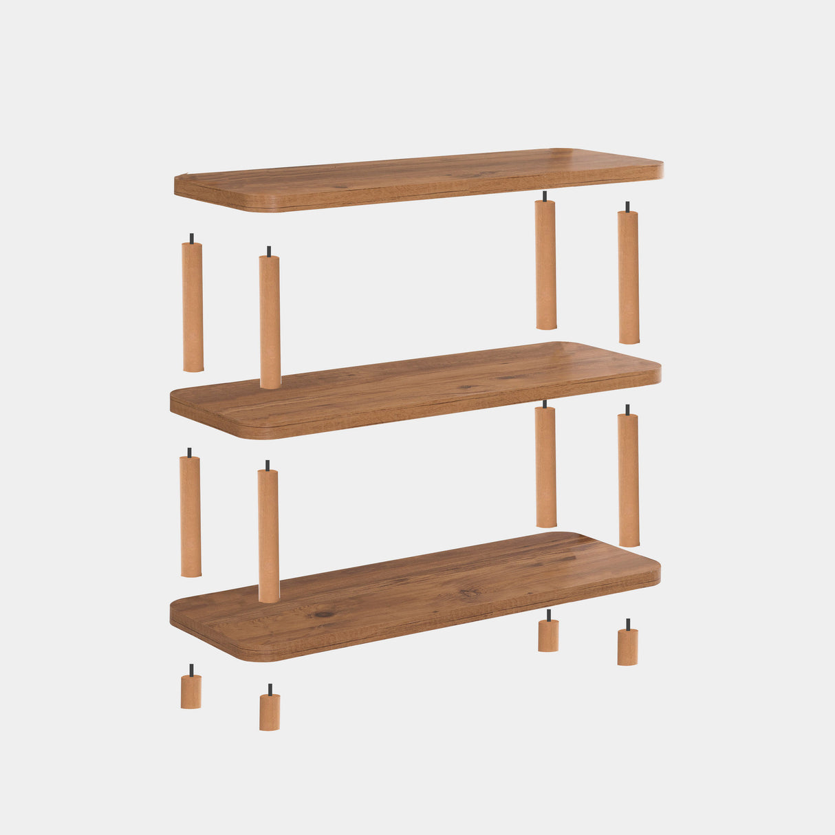 Wandkasten - Wandkast Step Atlantisch Dennenhout Melamine 80x75x28 cm - Dimehouse