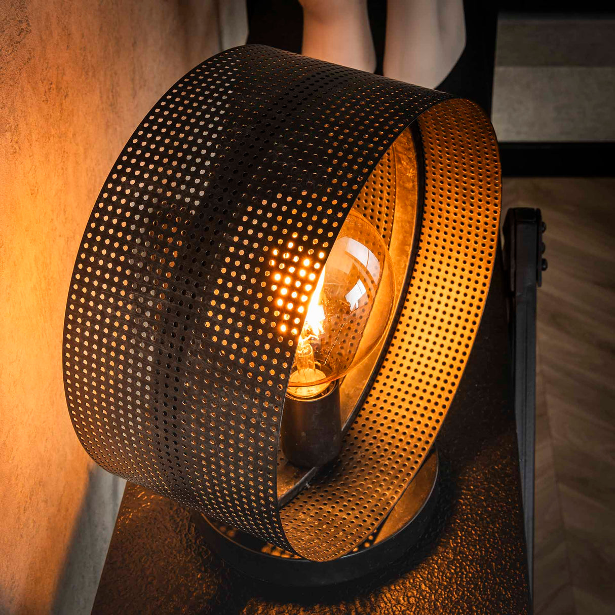 Table lamp Fons 1-light round metal black