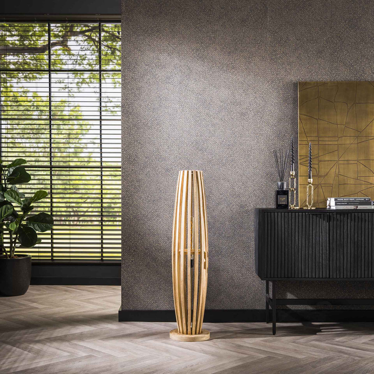 Floor lamps - Floor lamp Jalou Mango wood 1 light source - Dimehouse