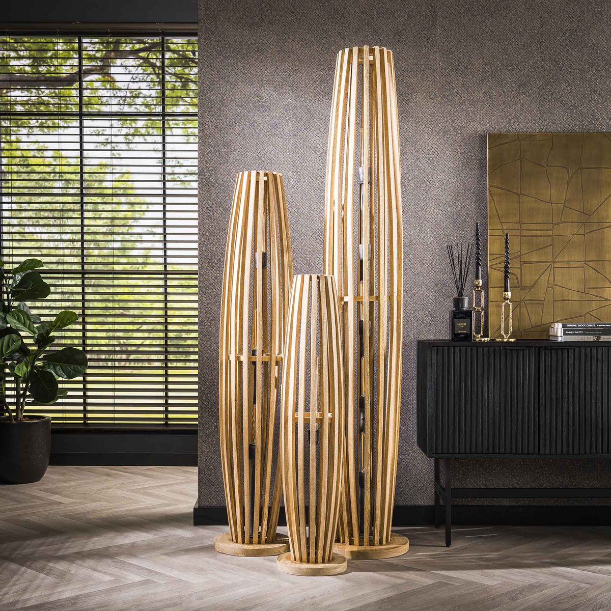 Floor lamps - Floor lamp Jalou Mango wood 1 light source - Dimehouse
