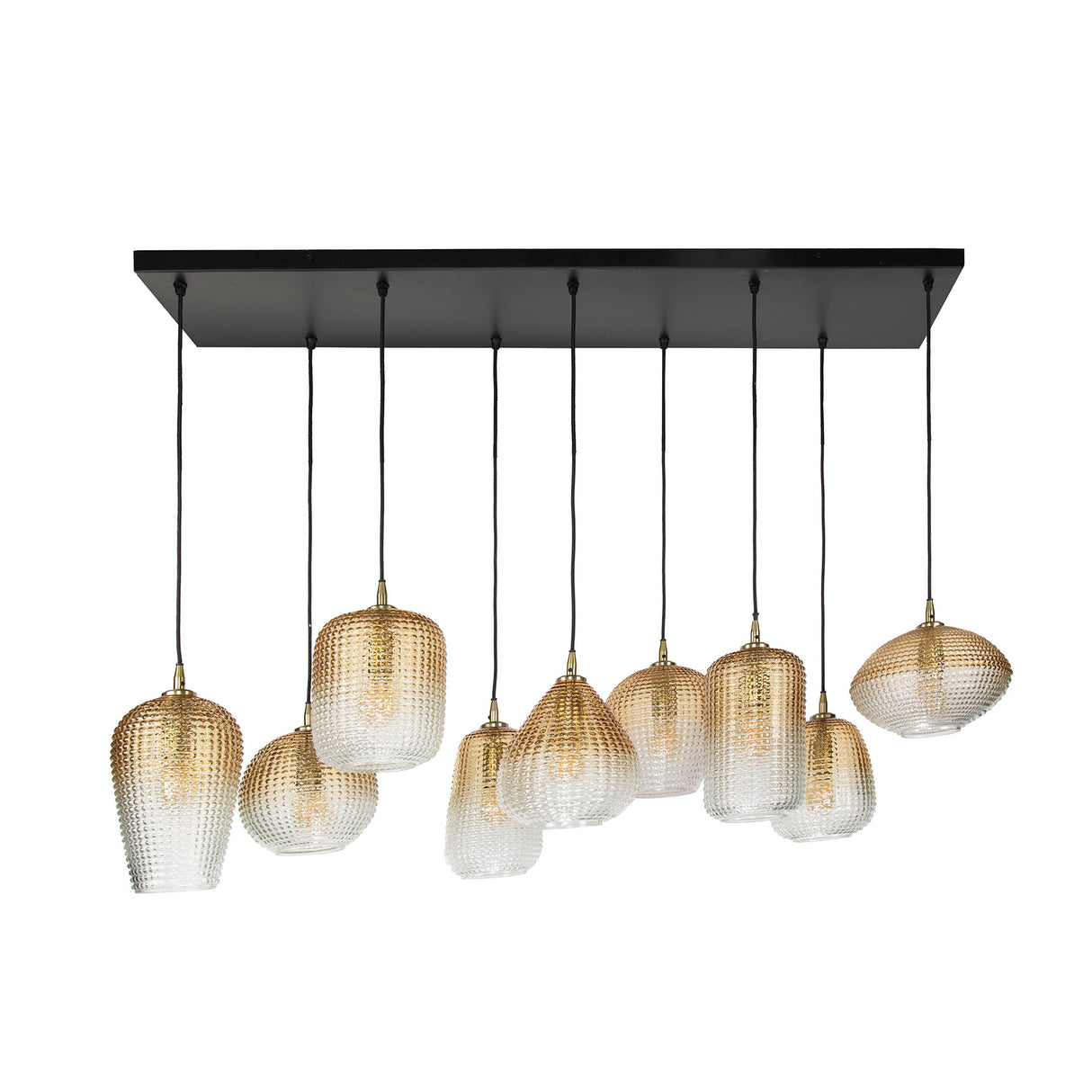 Hanglampen - Glazen hanglamp Feline 9L amberkleurig - Dimehouse