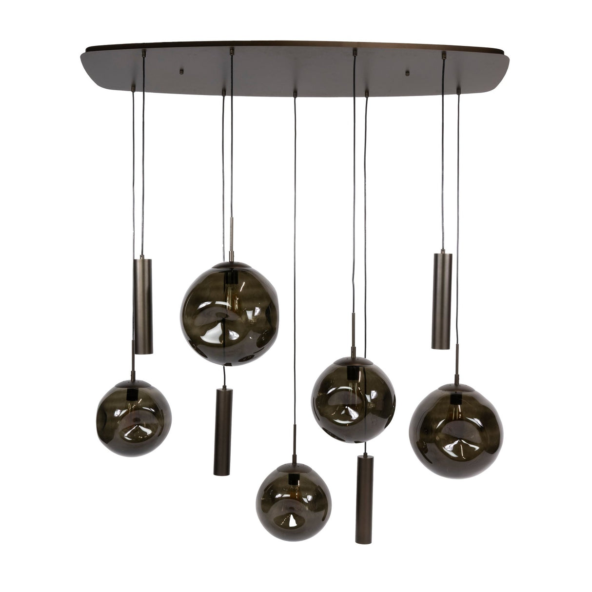 Stellar hanging lamp in sienna brown with 9 light points