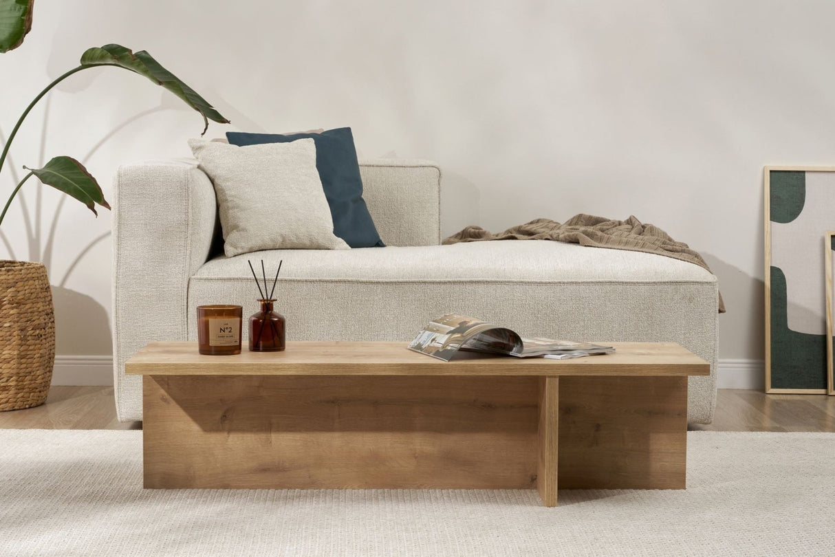 Salontafels - Rechthoekige salontafel Eiken melamine - 120x45x30 cm - Portland - Dimehouse