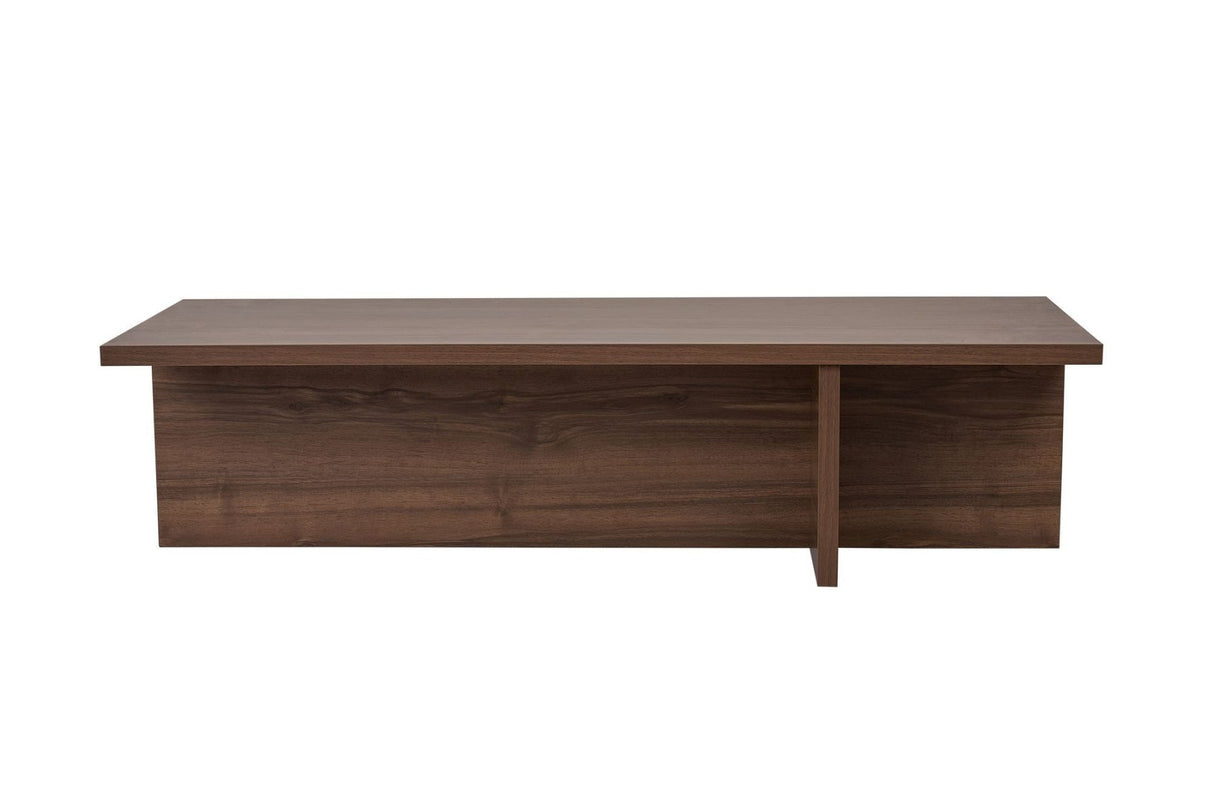Salontafels - Rechthoekige salontafel walnoot melamine - 120x45x30 cm - Portland - Dimehouse