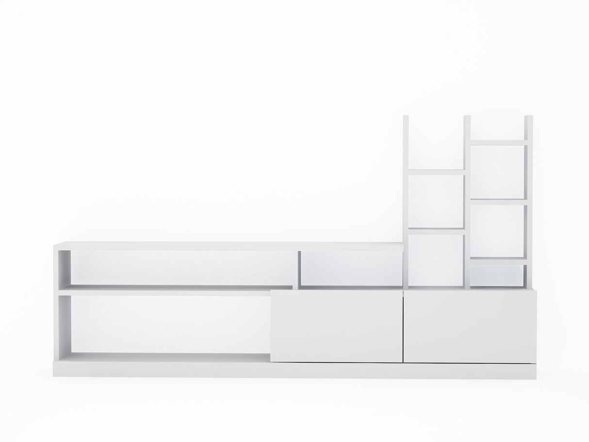 TV furniture set dolunay white melamine 164.4x91.3x25 cm