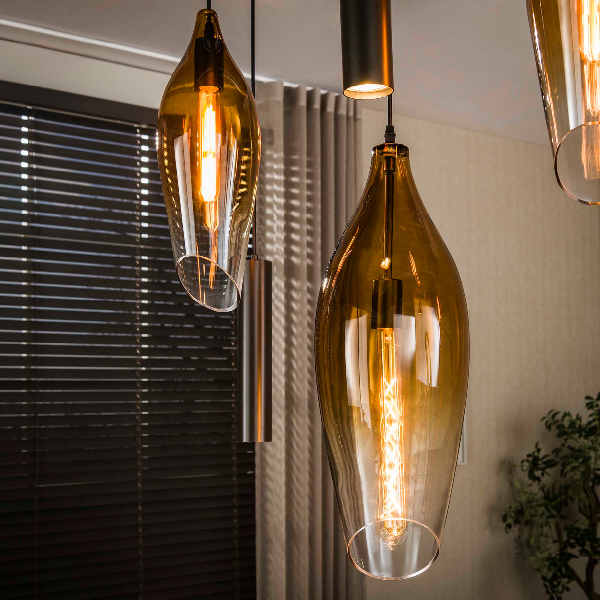 Hanging lamp cocoon pendant brown