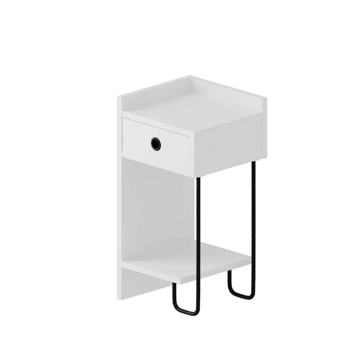 Nachtkastjes - Nachtkastje Sirius Left Wit Melamine 32x61x30 cm - Dimehouse