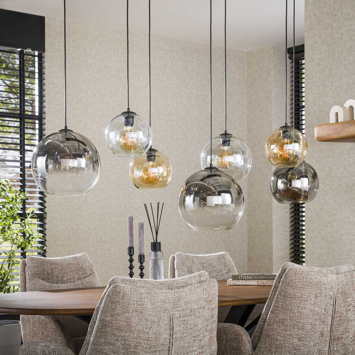 Modern Pendant Lamp Glass 7-light Juliette
