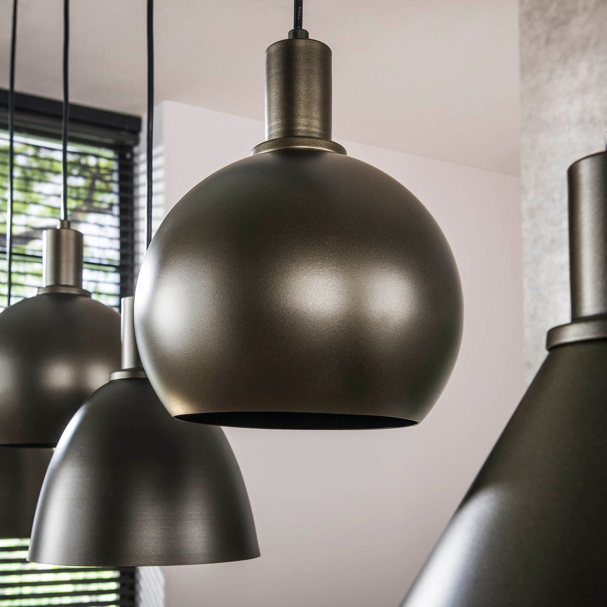 Pendant lamp Sienna 5-lights Industrial - Brown 120 cm