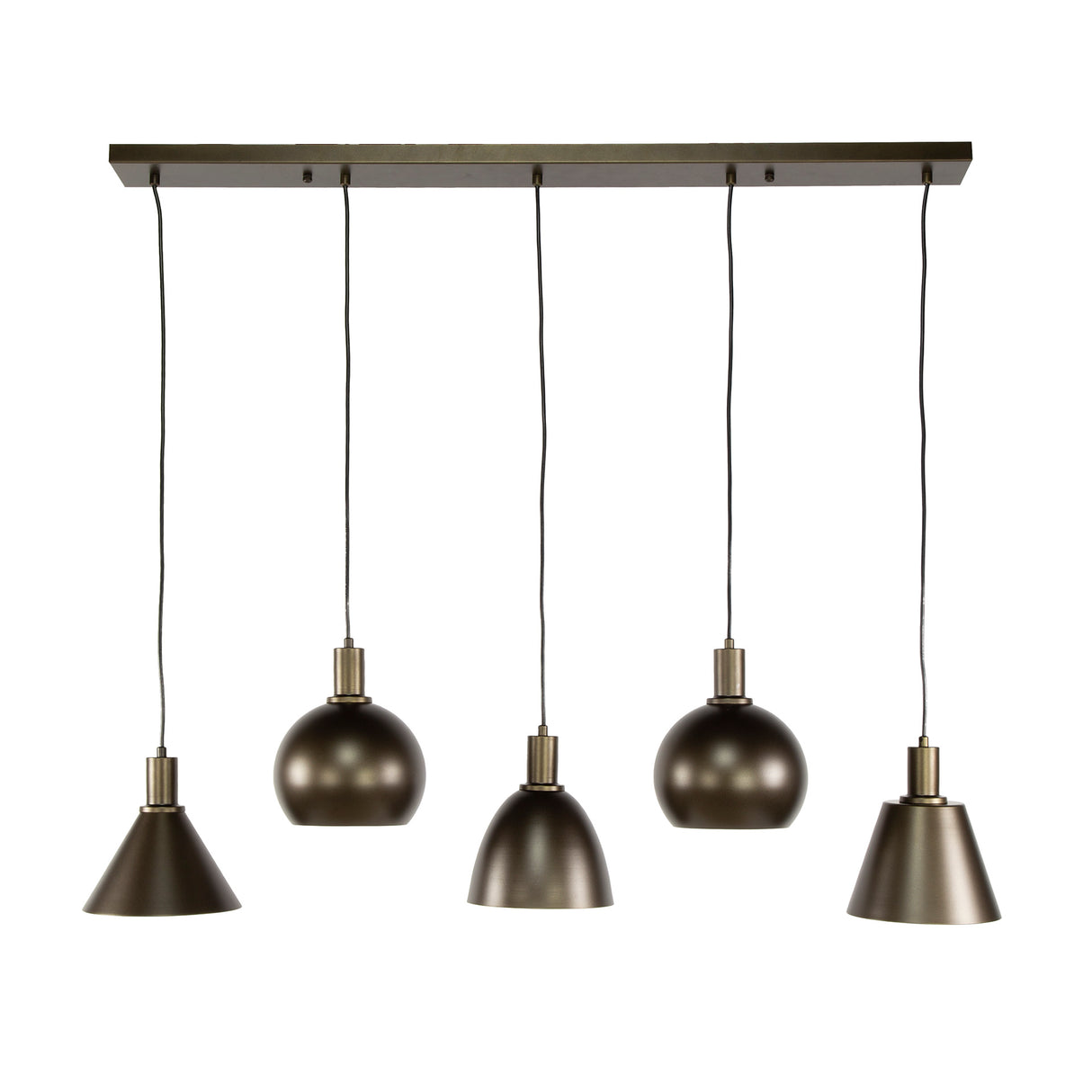 Pendant lamp Sienna 5-lights Industrial - Brown 120 cm