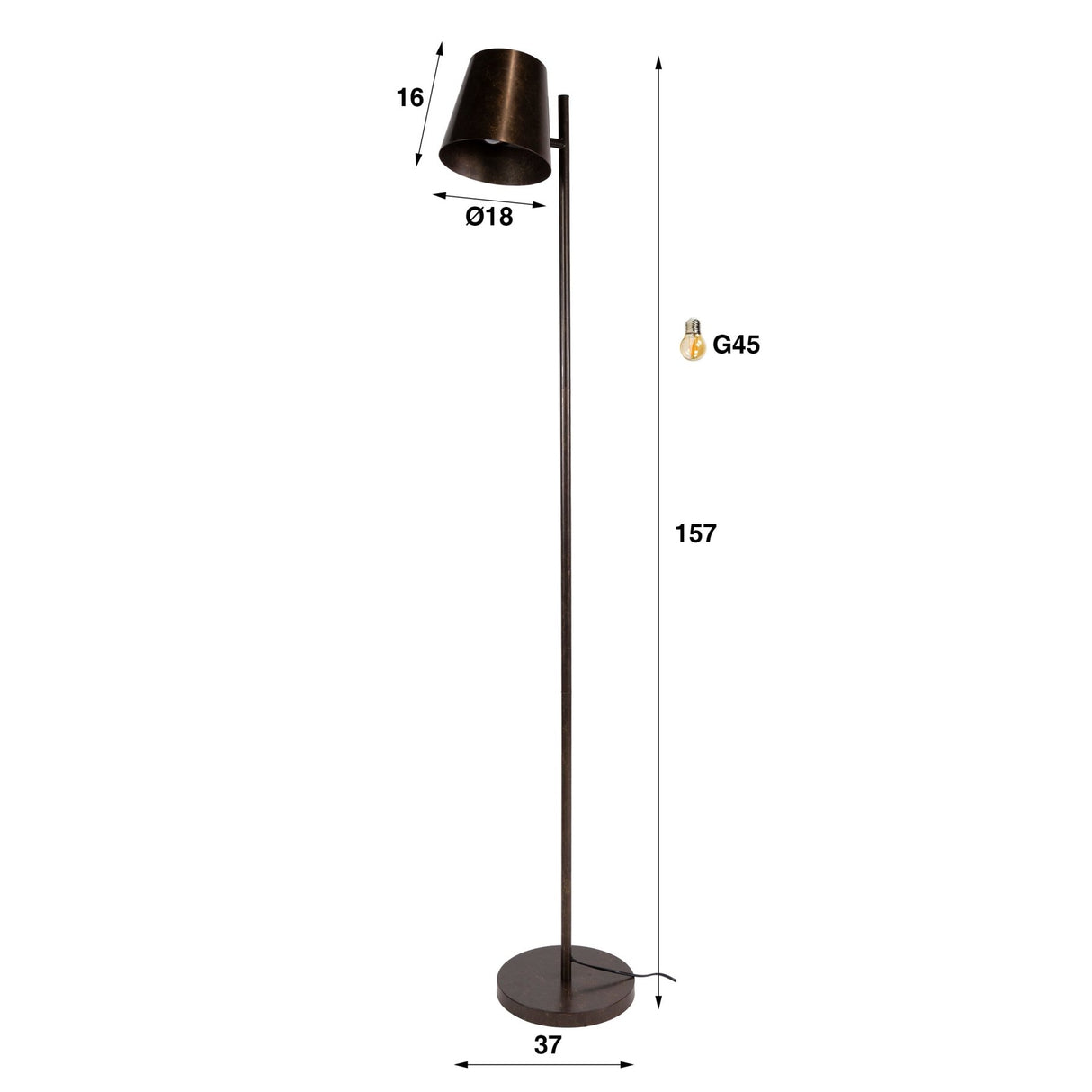 Sienna Industrial Metal Floor Lamp Anthracite