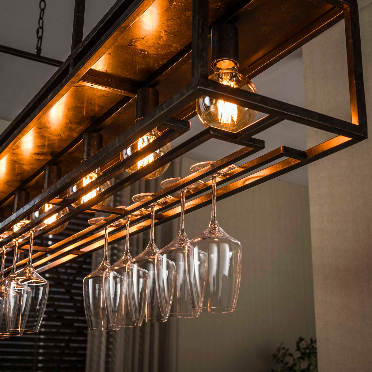 Hanging lamp Eloisa 6-light metal black