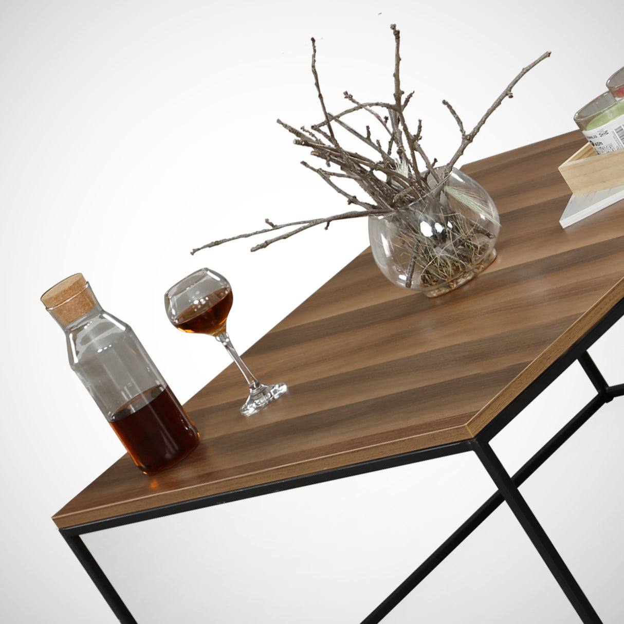 Square Coffee Table 75x75 cm Pola - Walnut Melamine