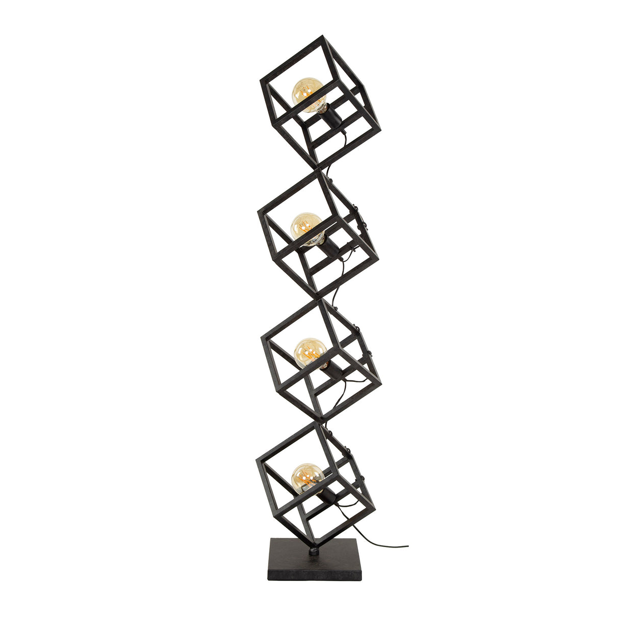 Vloerlampen - Vloerlamp Drew 4 - lichts kubus zwart - Dimehouse