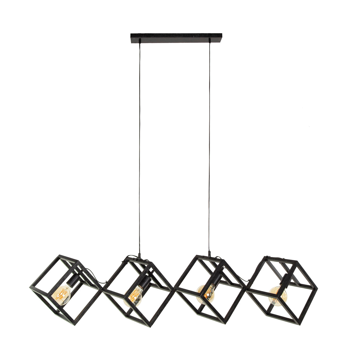 Drew 4-light cube pendant lamp black