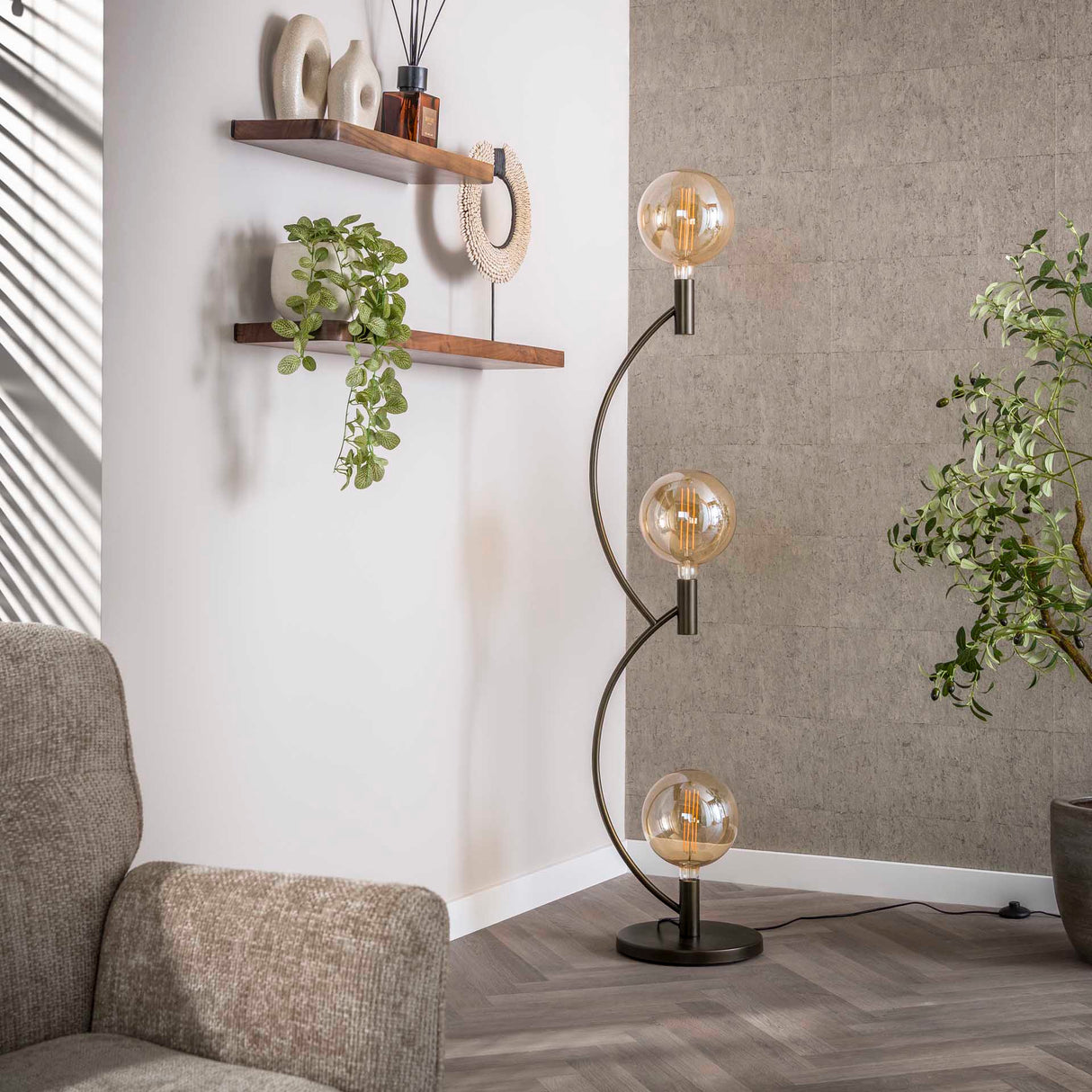 Orion Floor Lamp 3-Light Sienna Brown