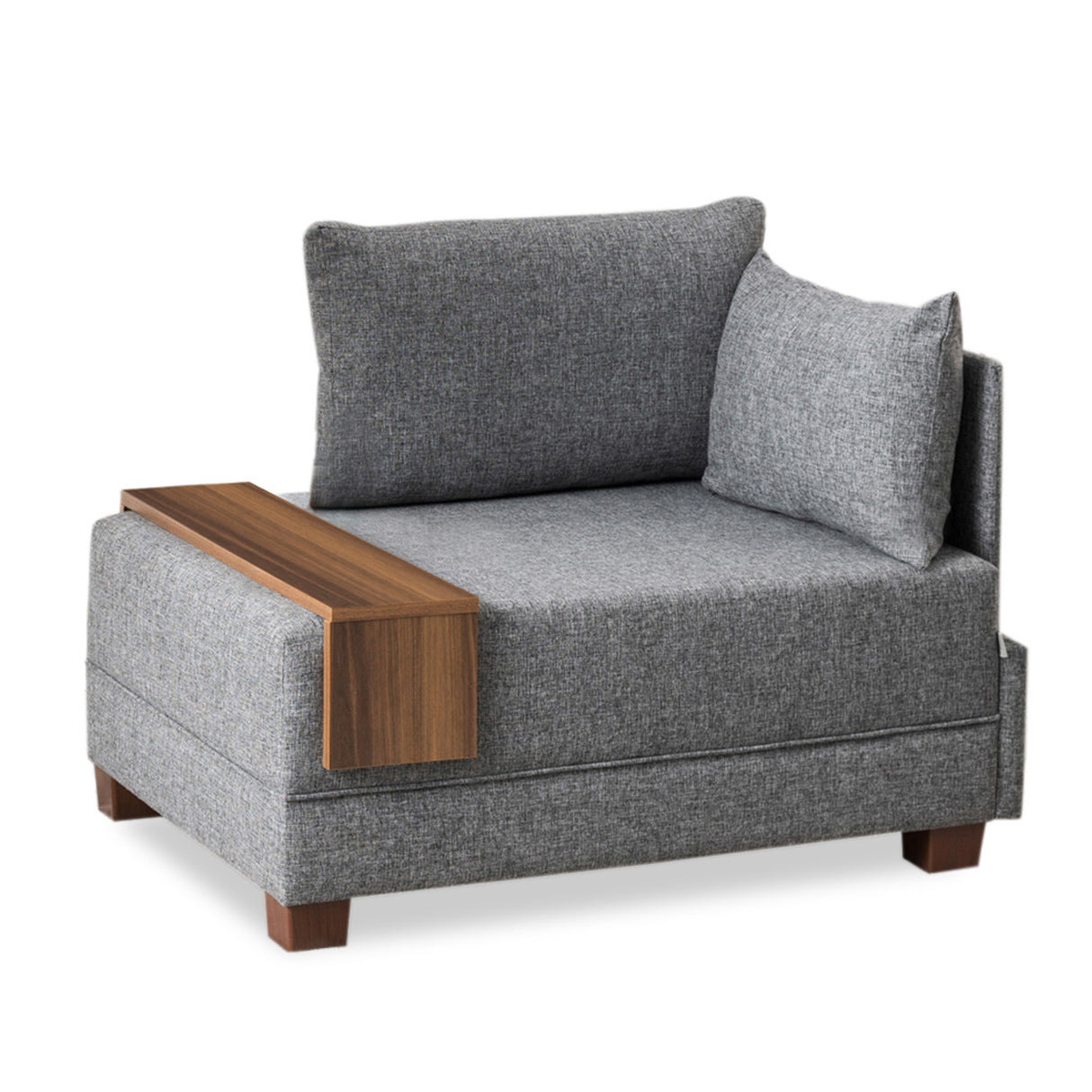 Armchair right fly grey