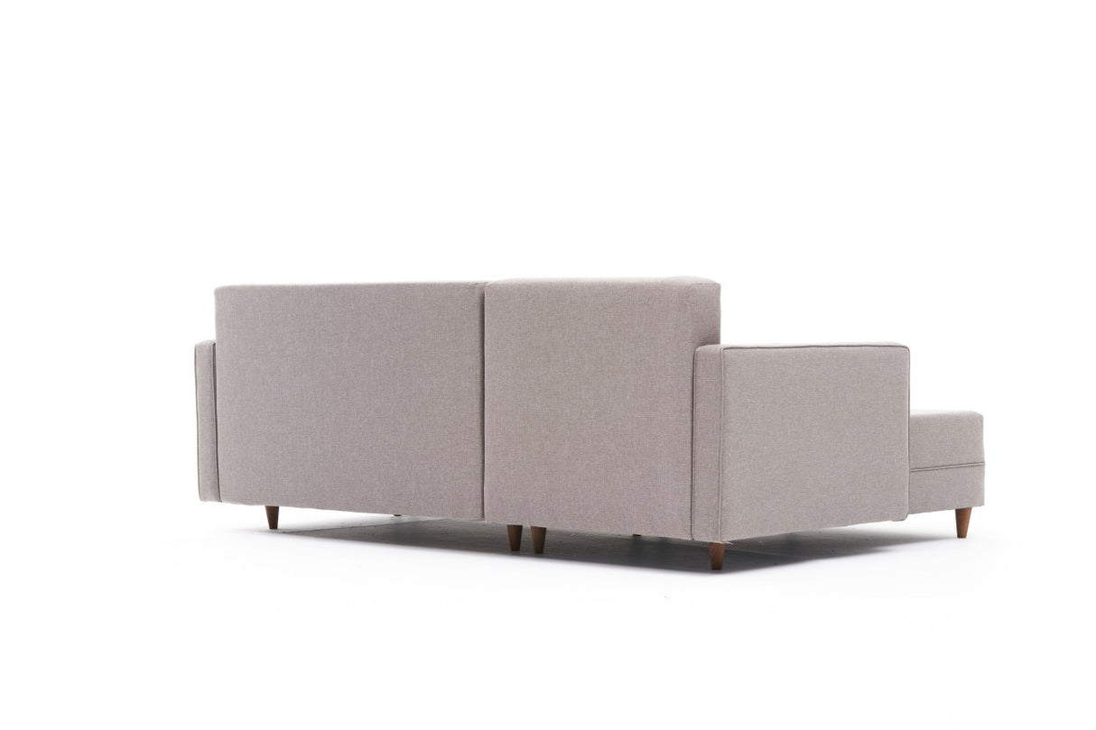 Corner sofa with sleeping function on the left Aydam Crème