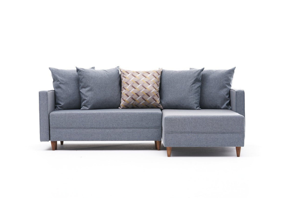 Corner sofa with sleeping function on the right Aydam Blue