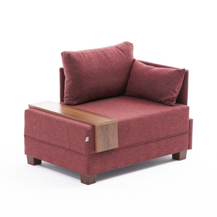 Armchair on the right fly claret red