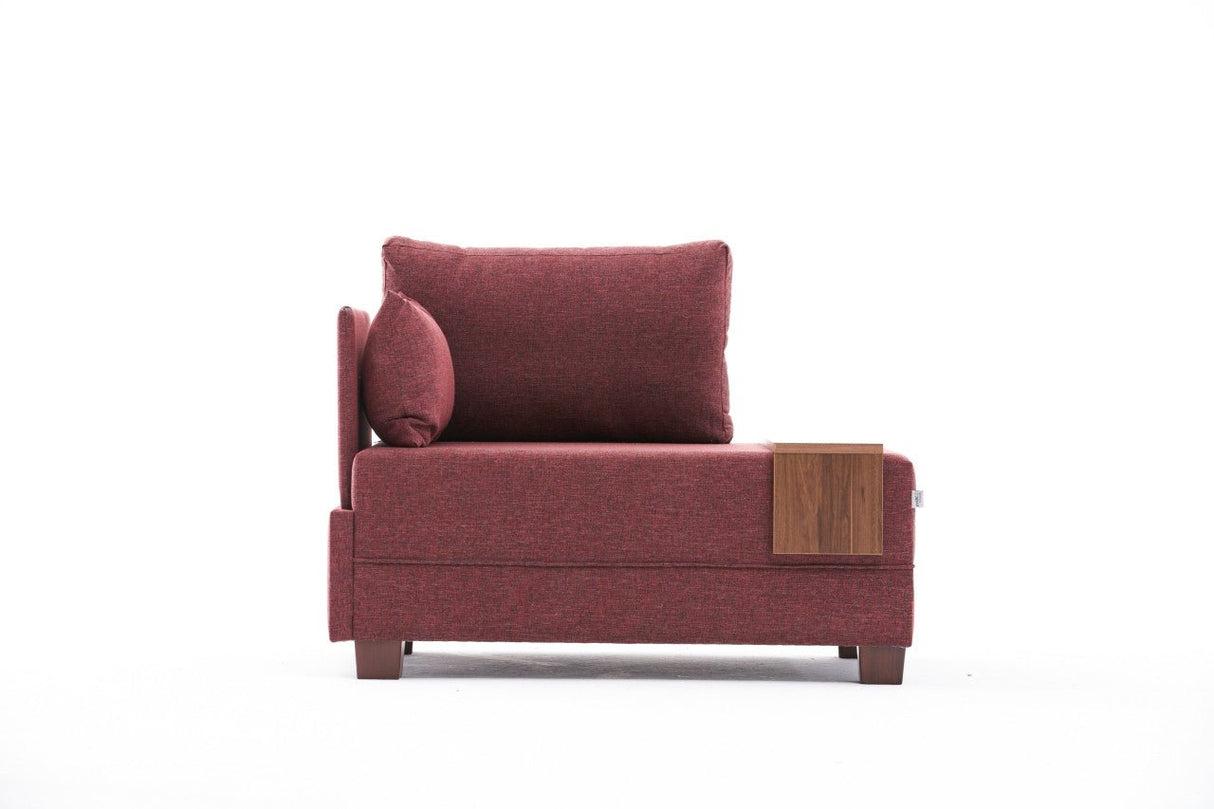 Armchair left fly claret red