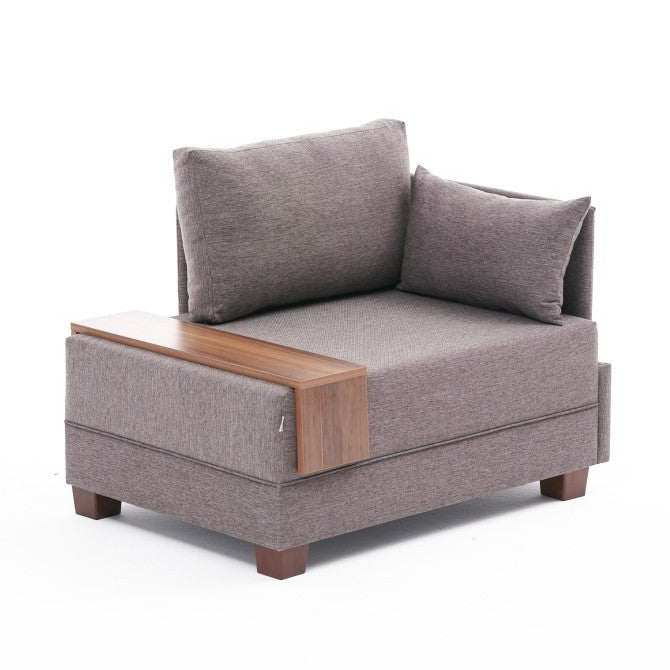 Armchair on the right fly brown