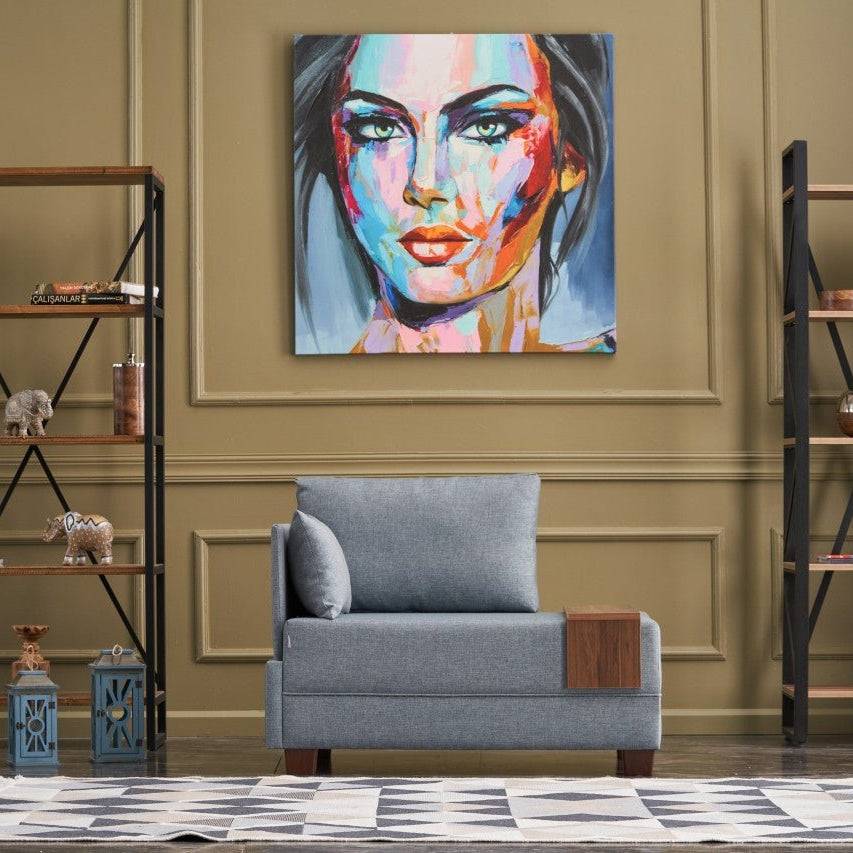 Armchair left fly blue