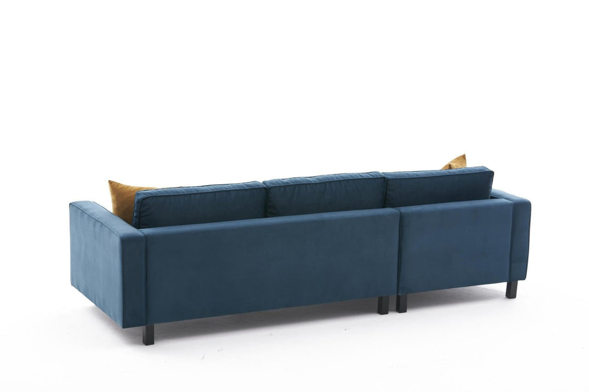 Corner sofa Left Bare Velvet Marine blue