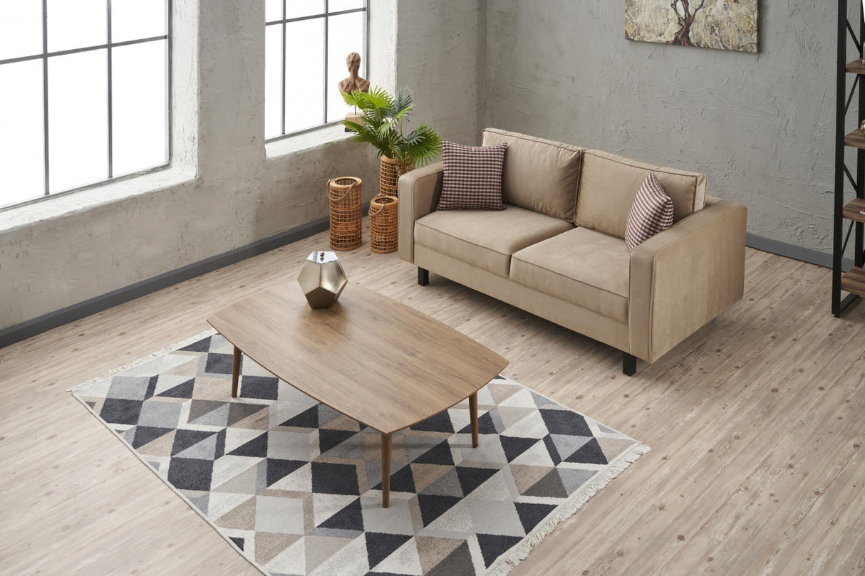 2-seater Sofa Bare Velvet Cream