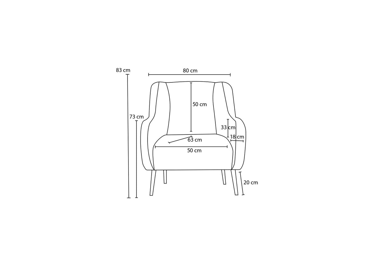 Fauteuils - Moderne fauteuil Taupe linnen stof met hoge poot Revos - Dimehouse