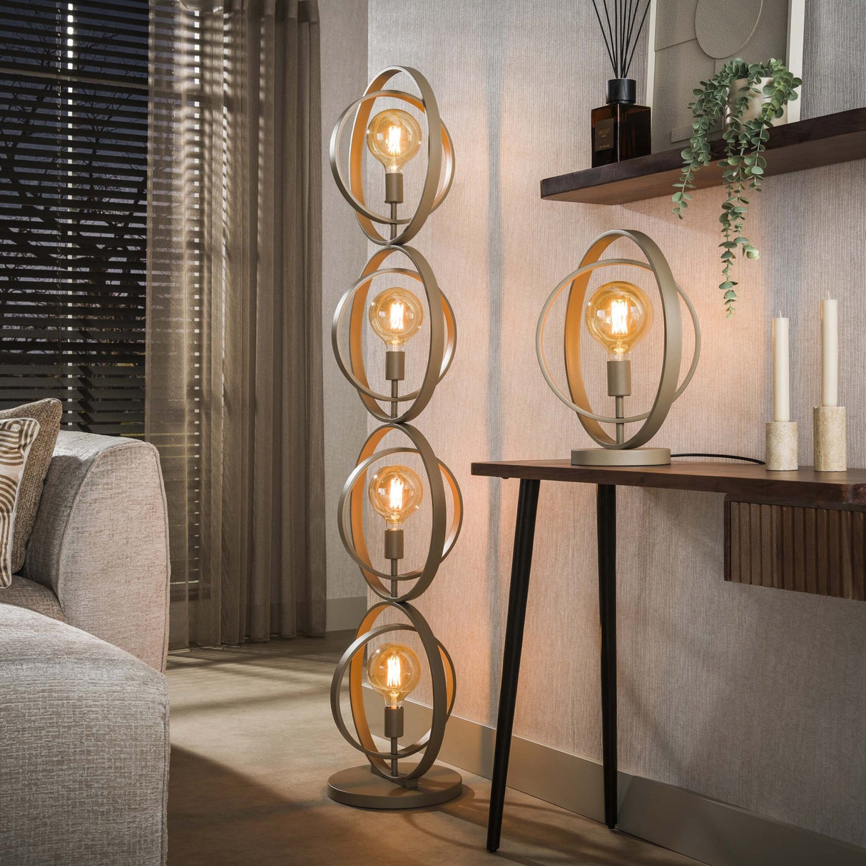 Moderne Vloerlamp Beige Otan 4-lichts