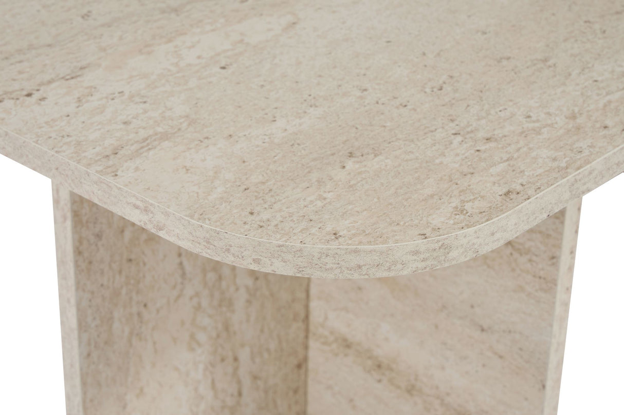 Akira coffee table travertine 120 cm Melamine-coated wood composite