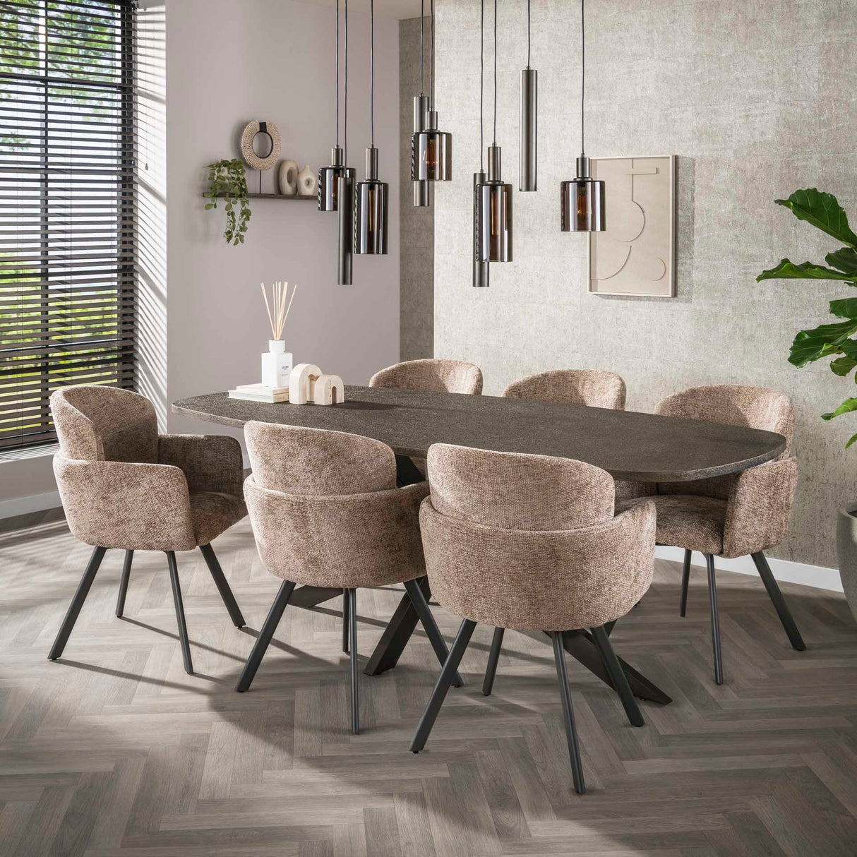 Aureo Pendant Light 9-light Sienna brown