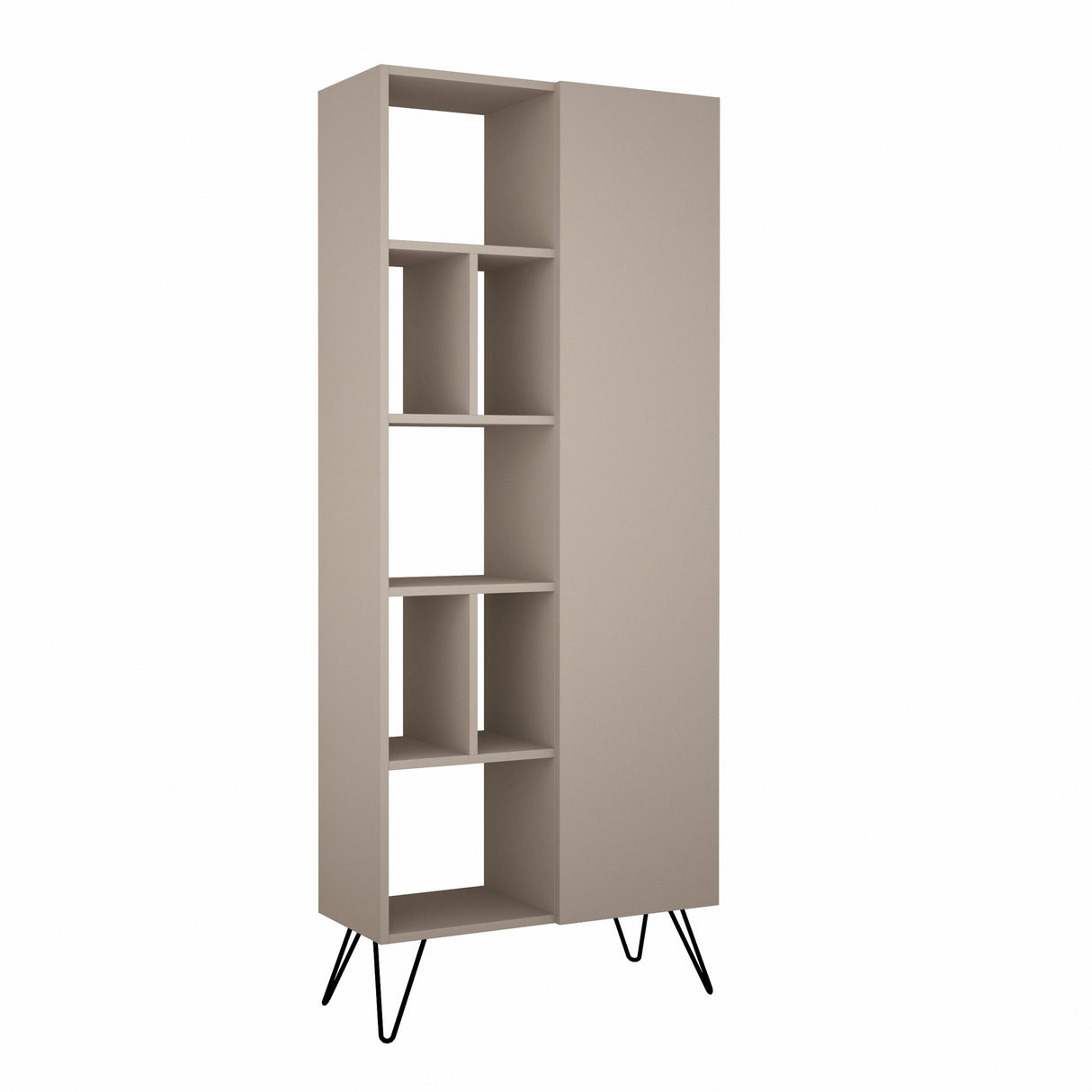 Boekenkasten - Boekenkast Jedda Mokka Melamine 79x190x32 cm - Dimehouse